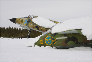 Saab AJS37 Viggen 37041 and 37905 at Lulea