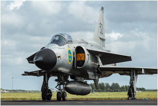 SwAFHF Viggen SE-DXN at Shannon Airport in July 2015