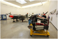 View from the entrance, DeHavilland Goblin Engine with Marchetti 231 in the background